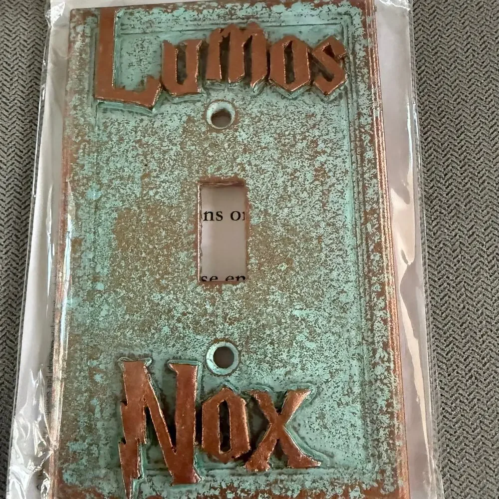 Harry Potter Lumos Nox Rustic Metal Light Switch Cover Wall Plate New